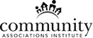 Logo of the Community Associations Institute featuring stylized buildings forming a crown shape above the word "community" in lowercase letters.